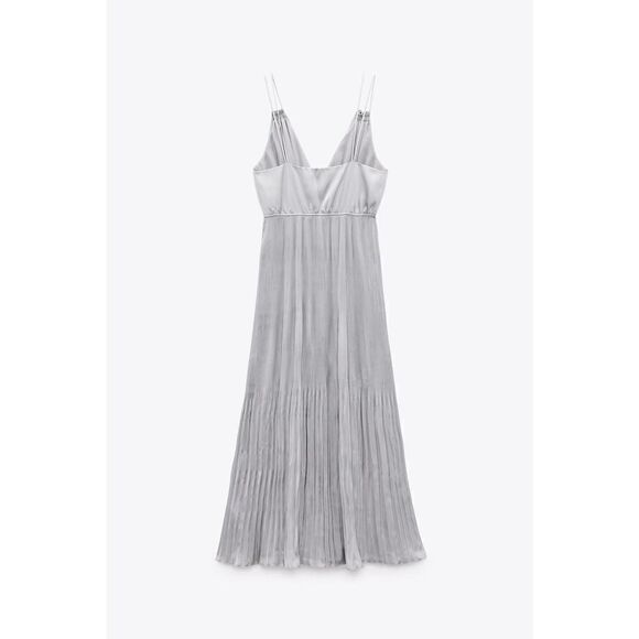 Zara Pleated Slip Dress New - Picture 5 of 7